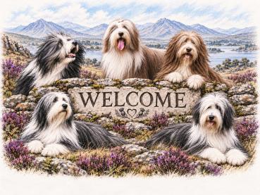 Preview: Bearded Collie WELCOME Fußmatte